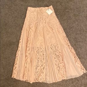 Sandro Pink Lace Skirt